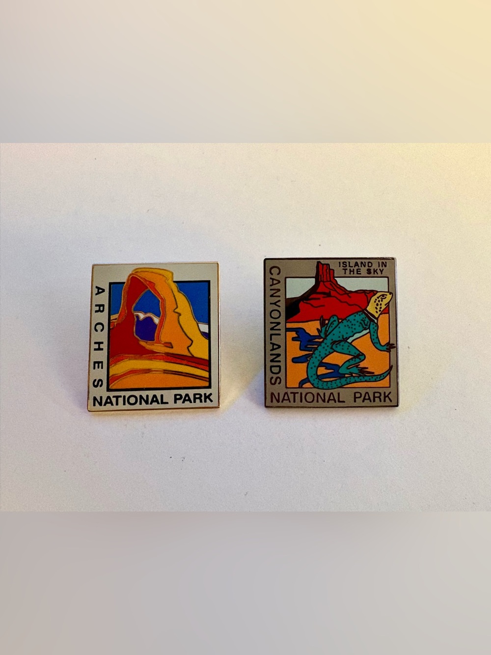 Arches & Canyonlands National Park Enamel Lapel Pin Lot Utah 2 Pins